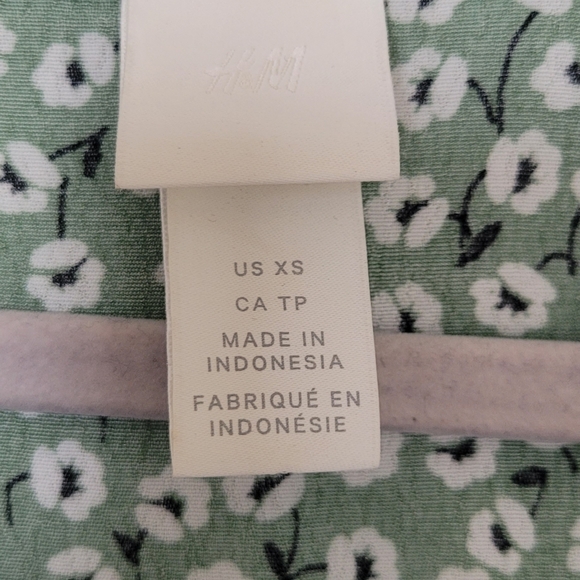 H&M Green floral midi dress, size XS - Picture 5 of 6
